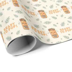 Papel De Presente Ela Está Pronta Para Aparecer Boho Kawaii Neutro