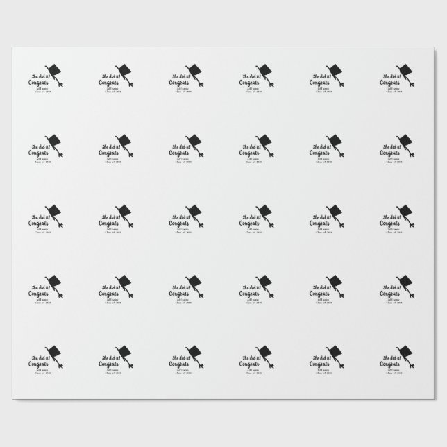 Papel De Presente Ela fez isso, parabéns, graduação. (Aberto)