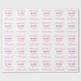 Papel De Presente Ela pega espiral rosa linhas aquarela noiva 