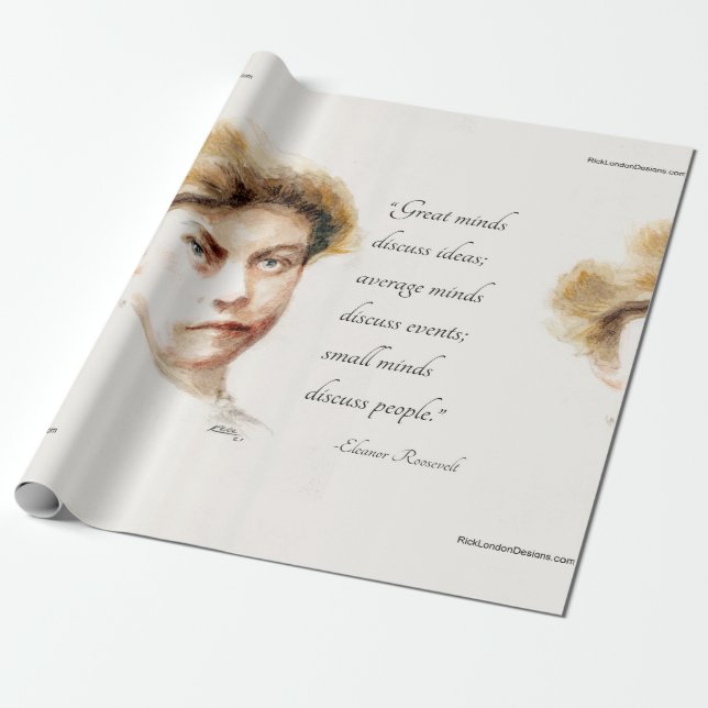 Papel De Presente Eleanor Roosevelt & Grandes Mentes Citação (Desenrolado)