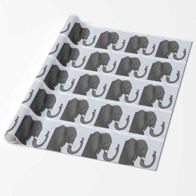 Papel De Presente Elefante Adorável e Ladybug Bonito (Desenrolado)
