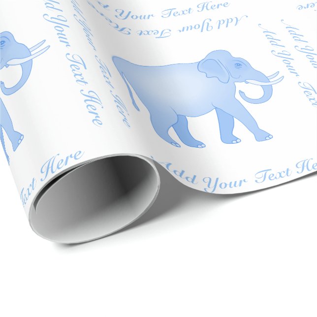 Papel De Presente Elefante azul - elefante indiano - bebé (Ponta do rolo)