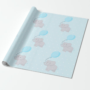 Papel De Presente Elefante Bonito com Balão