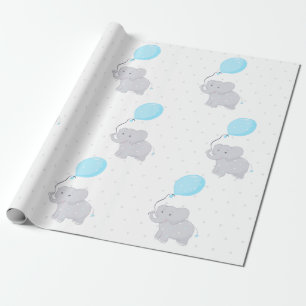 Papel De Presente Elefante Bonito com Balão