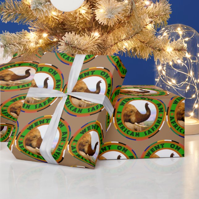 Papel De Presente Elefante canta papel africano de enrolação Safari (Feriados)