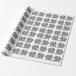 Papel De Presente Elefante cinzento bonito que desfila no fundo