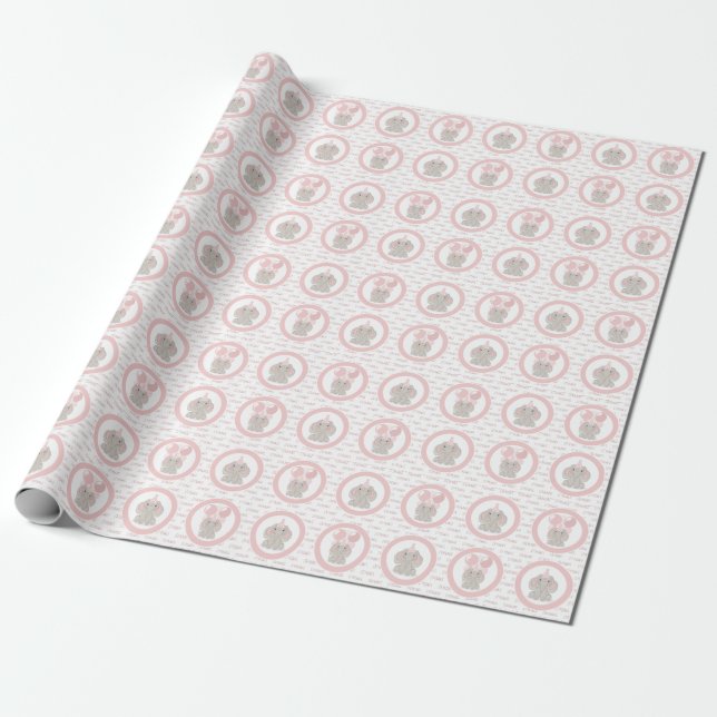 Papel De Presente Elefante com Chapéu de Aniversário (Desenrolado)