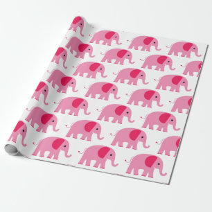 Papel De Presente Elefante cor-de-rosa