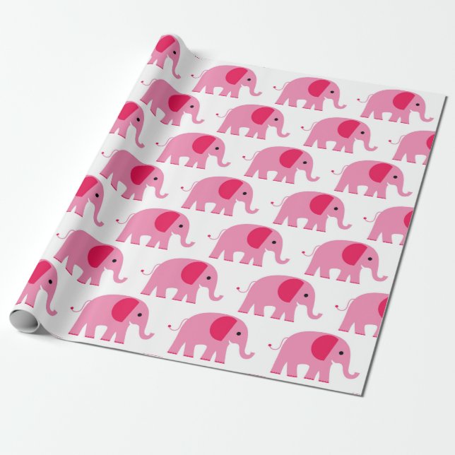 Papel De Presente Elefante cor-de-rosa (Desenrolado)