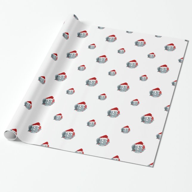 Papel De Presente elefante de desenho animado de Natal (Desenrolado)