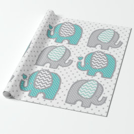 Papel De Presente Elefantes das bolinhas