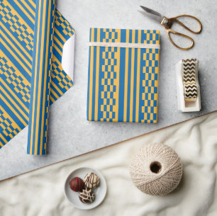 Papel De Presente Elegância Amarelo Céu Azul e Quente