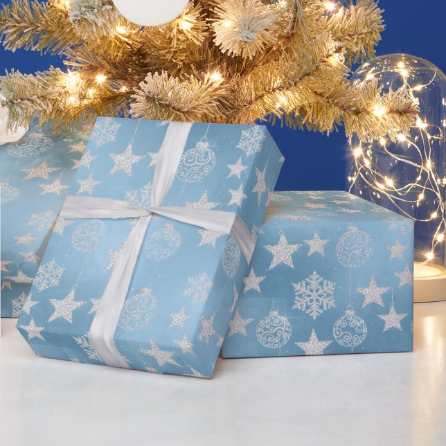 Papel De Presente Elegância Congelada Neve de Inverno (Feriados)