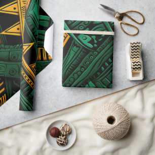 Papel De Presente Elegância de Emerald Ankara - Ancara Verde African