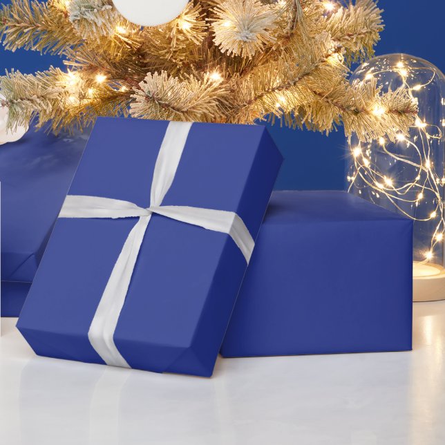 Papel De Presente Elegância de Férias Azul Real (Feriados)
