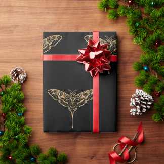 Papel De Presente Elegância Escura - Noir & Dourado