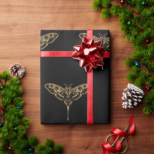 Papel De Presente Elegância Escura - Noir & Dourado (Presente de Natal)