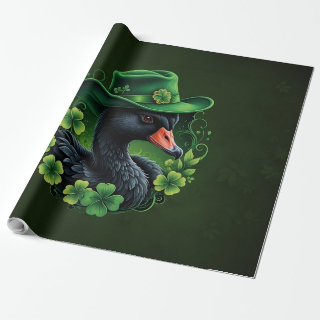 Papel De Presente Elegância Irlandesa, O Cisne Negro da Rua Patrick. (Desenrolado)