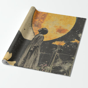 Papel De Presente Elegância Lua - Mulher com Lua