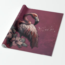 Papel De Presente elegância tropical, o flamingo na luz.