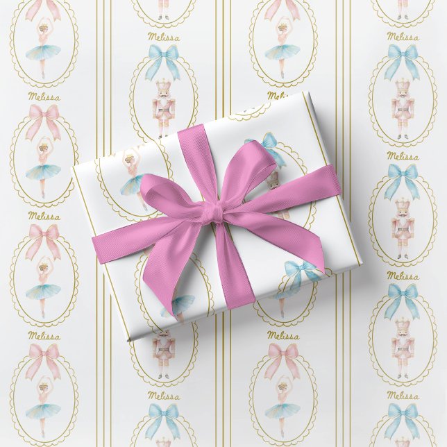 Papel De Presente Elegant Ballerina Nutcracker Wrapping Paper (Criador carregado)