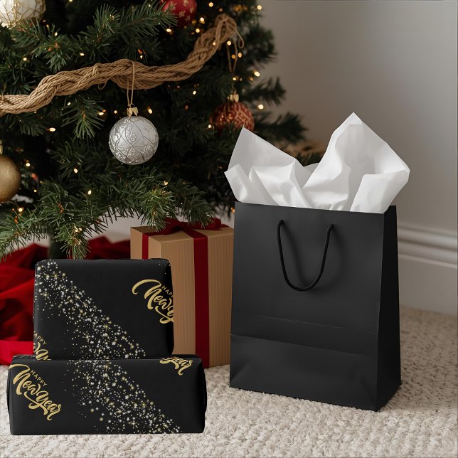 Papel De Presente Elegant Black Matte Wrapping Paper (Criador carregado)