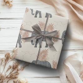 Papel De Presente Elegant Boho Elephant Wrapping Paper