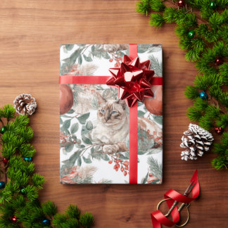 Papel De Presente Elegant Christmas Cat