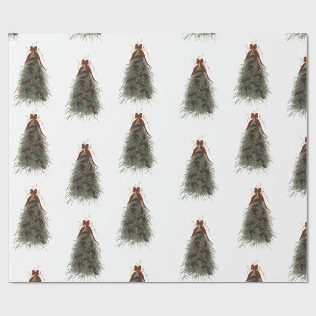 Papel De Presente Elegant Christmas Tree Wrapping Paper (Aberto)