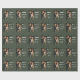 Papel De Presente Elegant customizable olive green wedding 