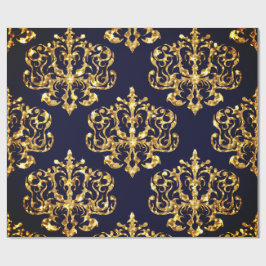 Papel De Presente Elegant Damask Gold & Black Wrapping paper roll