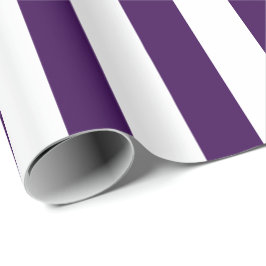 Papel De Presente Elegant Dark Purple and White Striped Pattern