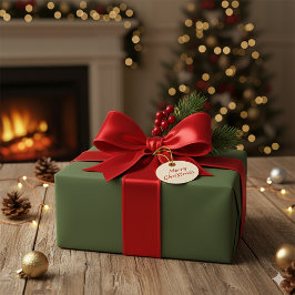 Papel De Presente Elegant Deep Forest Green Christmas Gift Paper