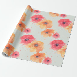 Papel De Presente Elegant Floral Blooms Wrapping Paper Roll