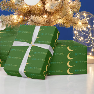 Papel De Presente Elegant Green Eid Wrapping Paper