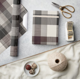Papel De Presente Elegant Monochrome Plaid Holiday