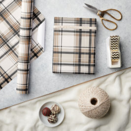 Papel De Presente Elegant Monochrome Plaid Holiday