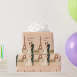 Papel De Presente Elegant Paris Wedding Wrapping Paper – Eiffel 