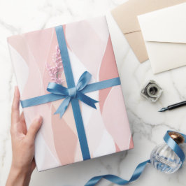 Papel De Presente Elegant Pastel Blush Rose Wave Abstract Pattern