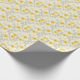 Papel De Presente Elegant Yellow Daffodil Floral Wrapping Paper