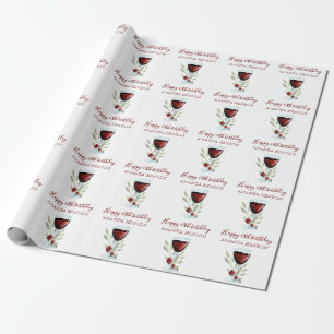 Papel De Presente Elegante 60º Aniversário Vinho Vermelho