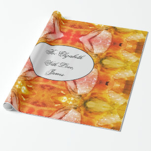 Papel De Presente Elegante Abstrato de Música Moderna Cor de Rosa