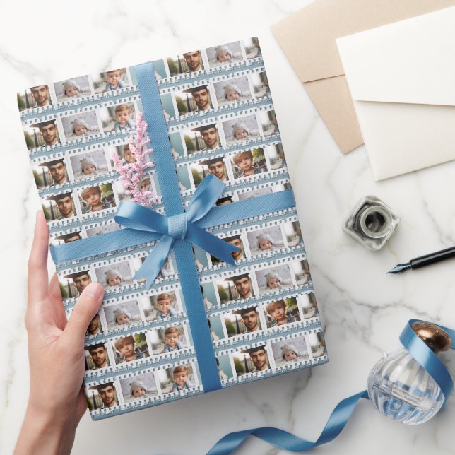 Papel De Presente Elegante All-Occasion 16-Photo Film Negativo Azul (Presentear)