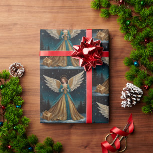 Papel De Presente Elegante Anjo de Véspera de Natal