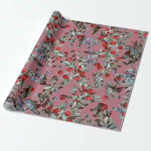 Papel De Presente Elegante Aquarela Vermelha Rosa