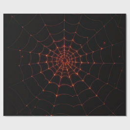 Papel De Presente Elegante Arte Web de Halloween de Luxo Preto e Lar