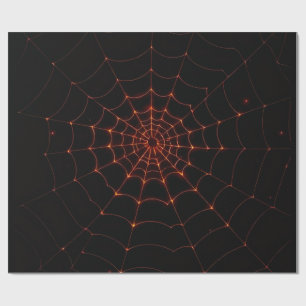Papel De Presente Elegante Arte Web de Halloween de Luxo Preto e Lar
