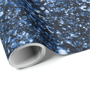 Papel De Presente Elegante Azul Marinho Brilho Faísca Brilhante Nata