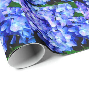 Papel De Presente Elegante azul-púrpura magenta hidrangea floral