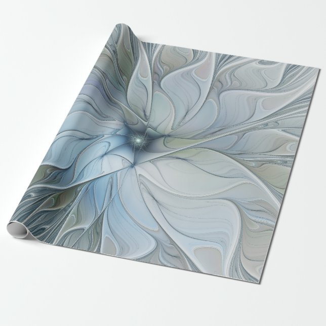 Papel De Presente Elegante Beleza Arte Fractal Abstrata Moderna Flor (Desenrolado)